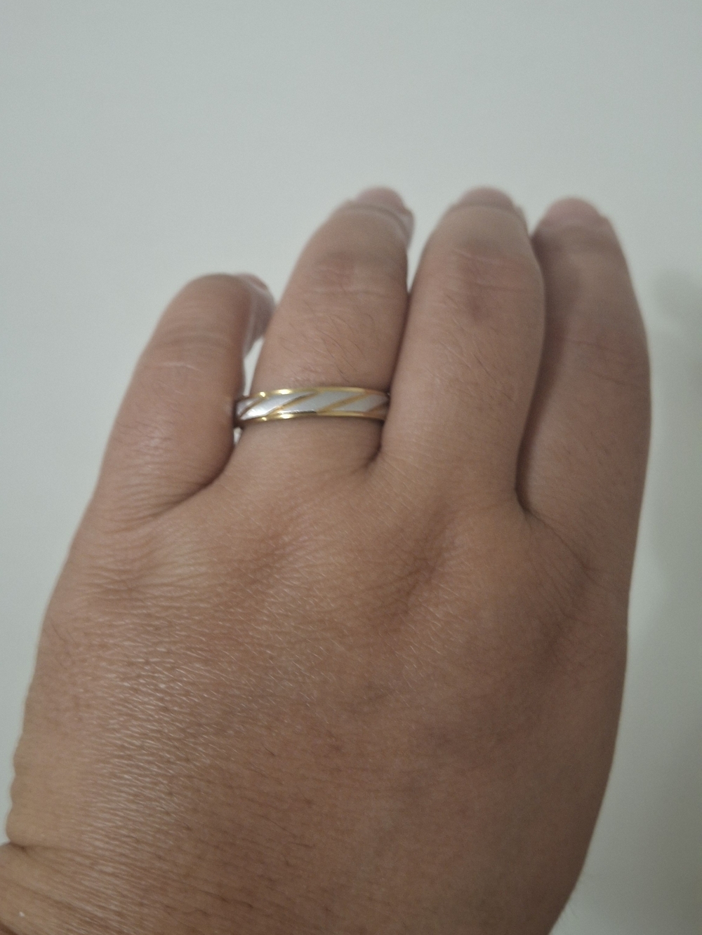 Two-Tone Stainless Steel Band Rings Matching Set Silver Gold Promise Rings